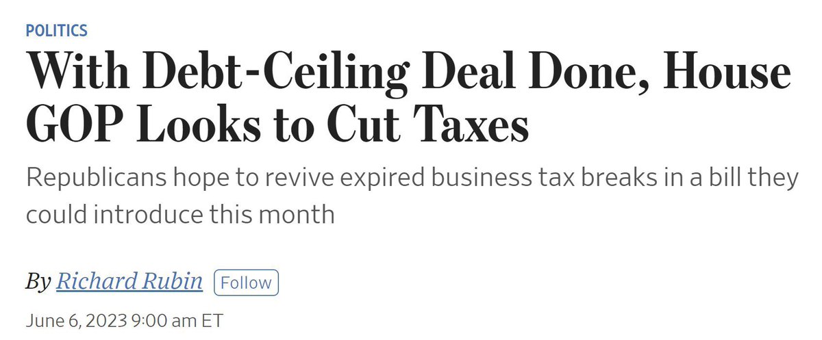 GoodPoliticGuy's tweet photo. they just threatened to tank the global economy bc of the scary debt ceiling and now want to INCREASE the deficit with another handout to billionaires and corporations lol https://t.co/5zNlkYqrlL
