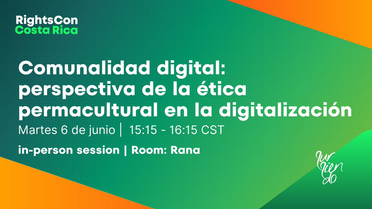 sursiendo's tweet photo. Esta semana estamos participando en la #RightsCon 2023 🙌🏽

Hoy tendremos nuestra primera sesión 📍#ComunalidadDigital: perspectiva de la ética permacultural en la digitalización 

Si te encuentras por aquí ¡súmate!

Más info ➡️ https://t.co/MjKnIsD8T2 https://t.co/KbvoCmKiTD
