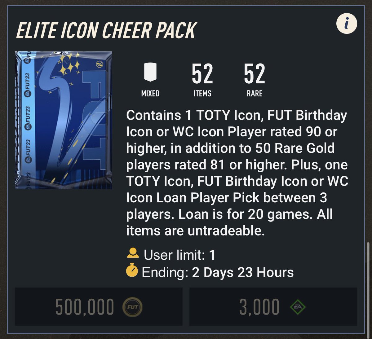 UTSources's tweet photo. Who wants to open this pack?
Captains a guaranteed ICON 😳

Like 
Follow 

Sending a couple of you some #FIFA23 points through DMS!❤️ https://t.co/M9Jc2xBq8M