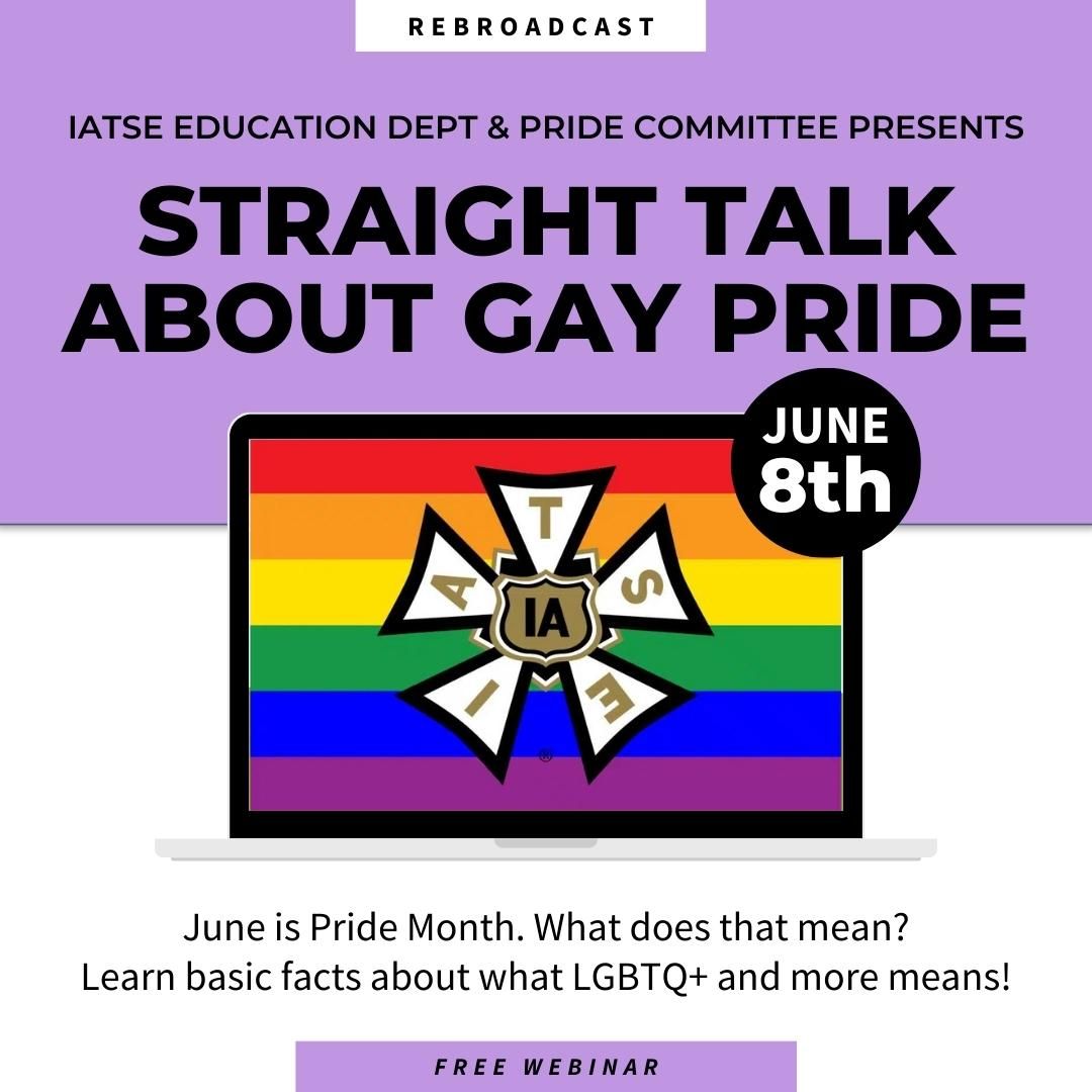 Don't miss this FREE webinar on 6/8 at 3 by @iatse for #PrideMonth
#CheckYourEmailNow to register

#iaLocal484 #IATSE #TrainingAndEducation #PrideCommittee #InSolidarity #FreeClass #UnionStrong #Rebroadcast