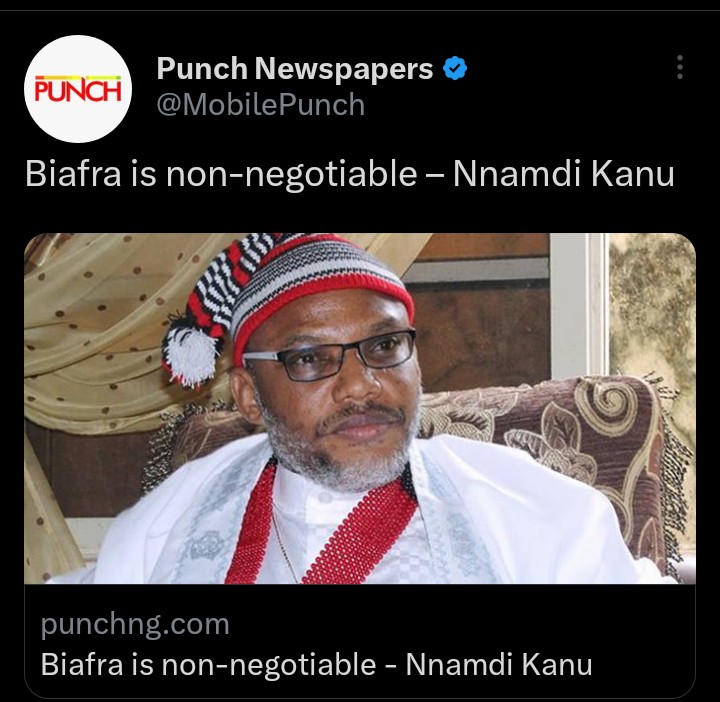 Mazi Nnamdi Kanu is simply saying illegal incarceration should not make make a genuine freedom fighter bow to his oppressor.

What a man, what a legend!