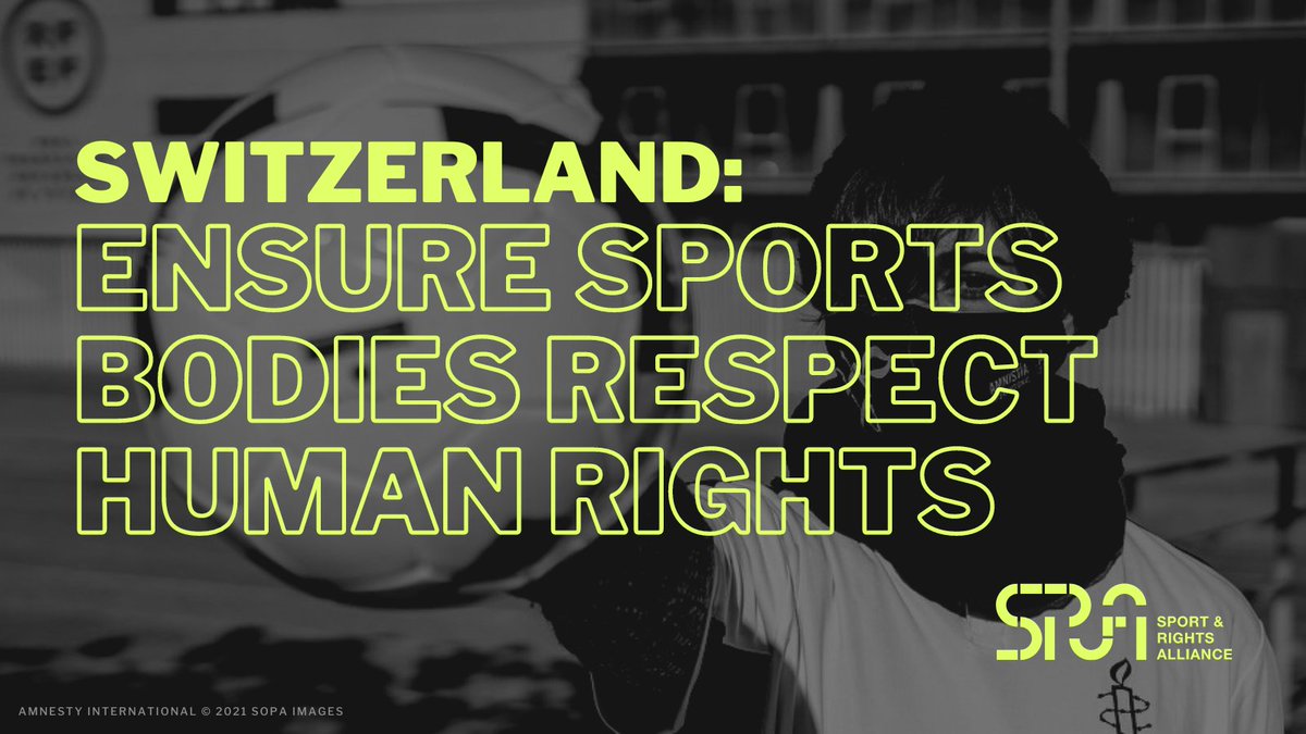 🚨 Switzerland must ensure local sports associations such as #FIFA &amp; the #IOC comply w/ their human rights responsibilities.

Together with <a href="/amnesty/">Amnesty International</a>, we call on the Swiss Parliament to adopt two postulates calling for corresponding measures⬇️

sportandrightsalliance.org/switzerland-pa…