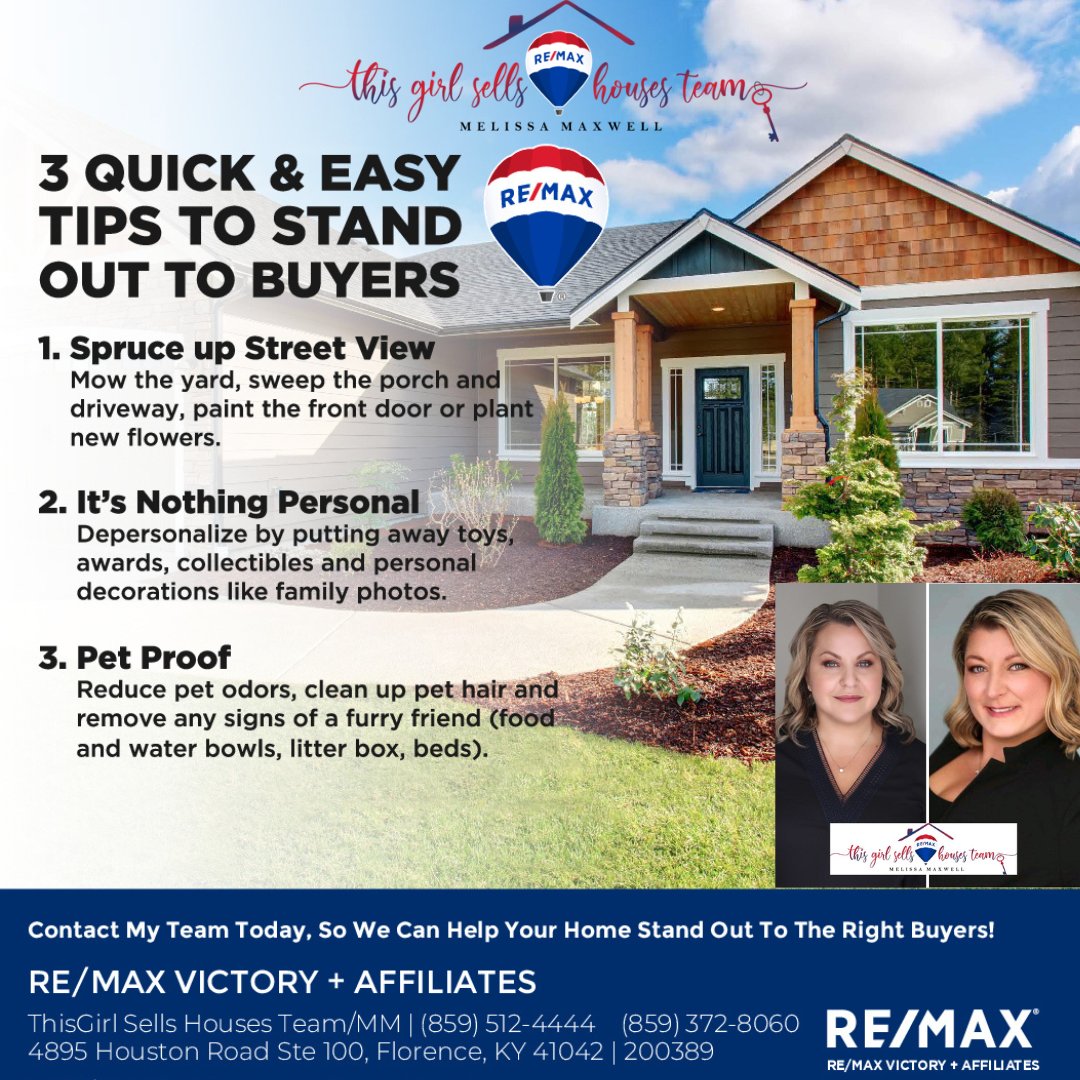 Attn:Sellers!! Do You Want Your Home To Stand Out?
Here Is This Girl Sells Houses Team Tip For Tuesday!!
#ThisGirlSellsOhioAndKY
#ThisGirlSellsHousesTeam
#ThisGirlSellsHouses
#ReferYourGirl
#TipTuesday