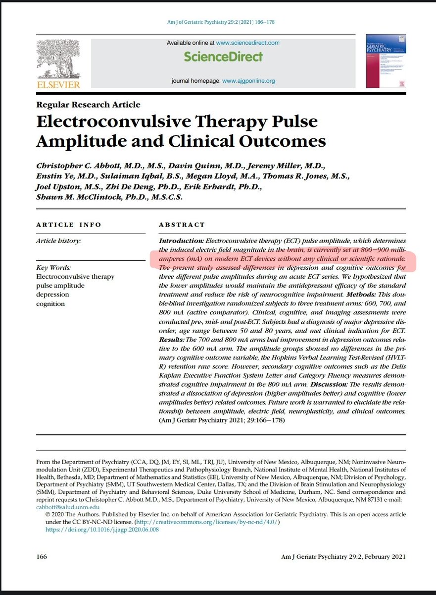 @scmesser @Medifro @eturnermd1 @NEJM @DGlaucomflecken @US_FDA @somedocs @PsychTimes @Jrnl_ECT Against med ethics to purposely stimulate trigeminalcardiac reflex bc risks outweigh benefits. Knowing #ECT devices are set at nearly an ampere current 'w/out any clincial or scientific rationale' raises serious #MedEthics concerns! #AuditECT #FOAMed

twitter.com/PsychRecovery/…
