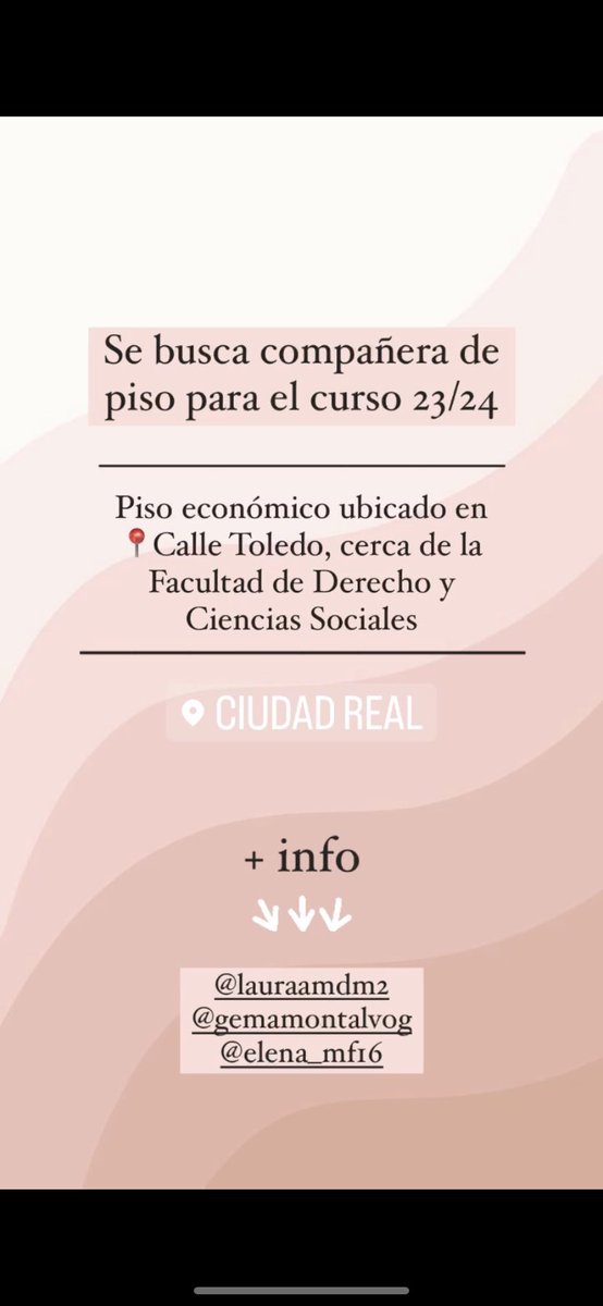 Se busca compañera de piso curso 23/24 en Ciudad Real. <a href="/wikiCR/">wikiCR Ciudad Real</a>