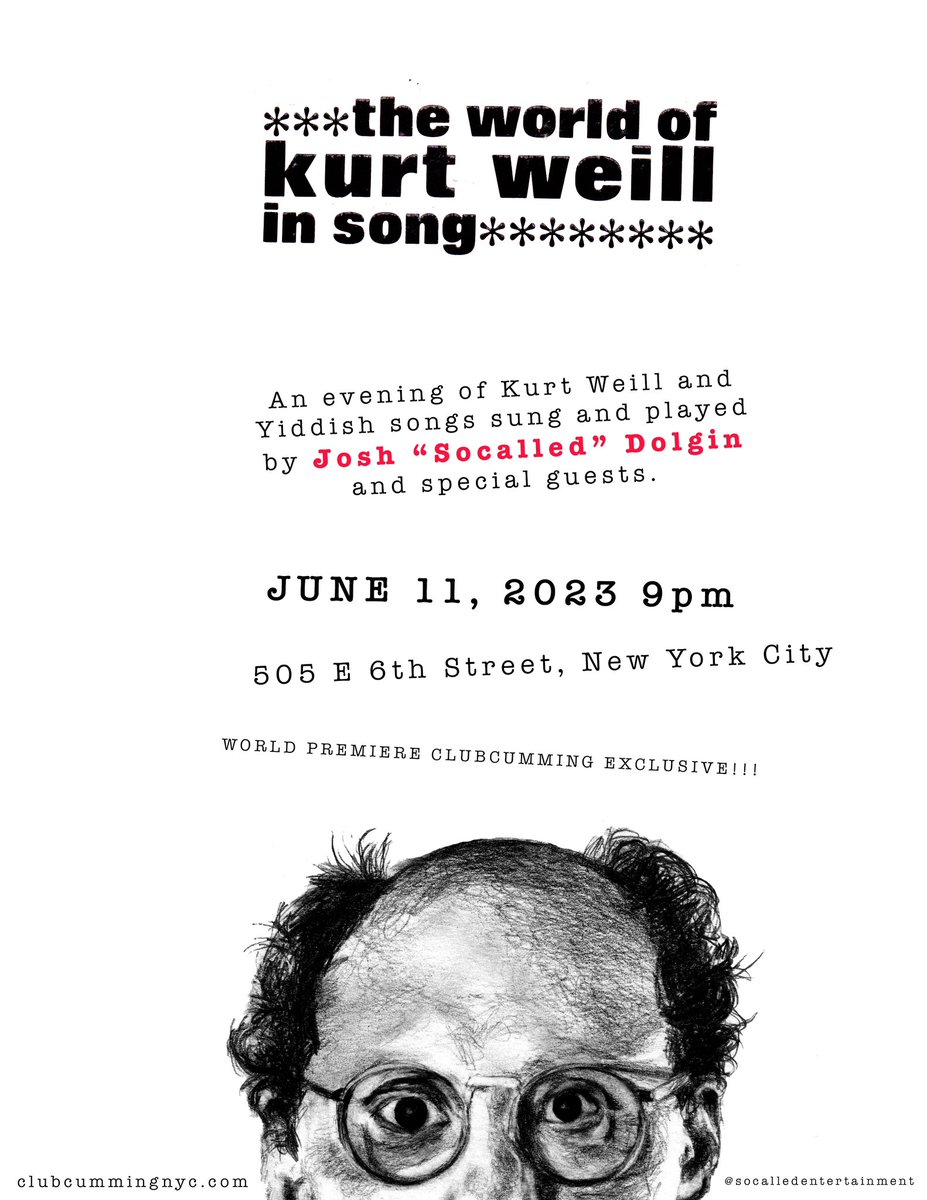 For all the #kurtweill lovers out there particularly in New York City this weekend… in honour of um me being in New York City and of course #Pride2023 at the incredible <a href="/ClubCumming/">ClubCumming</a> with #specialguests see you there!!!