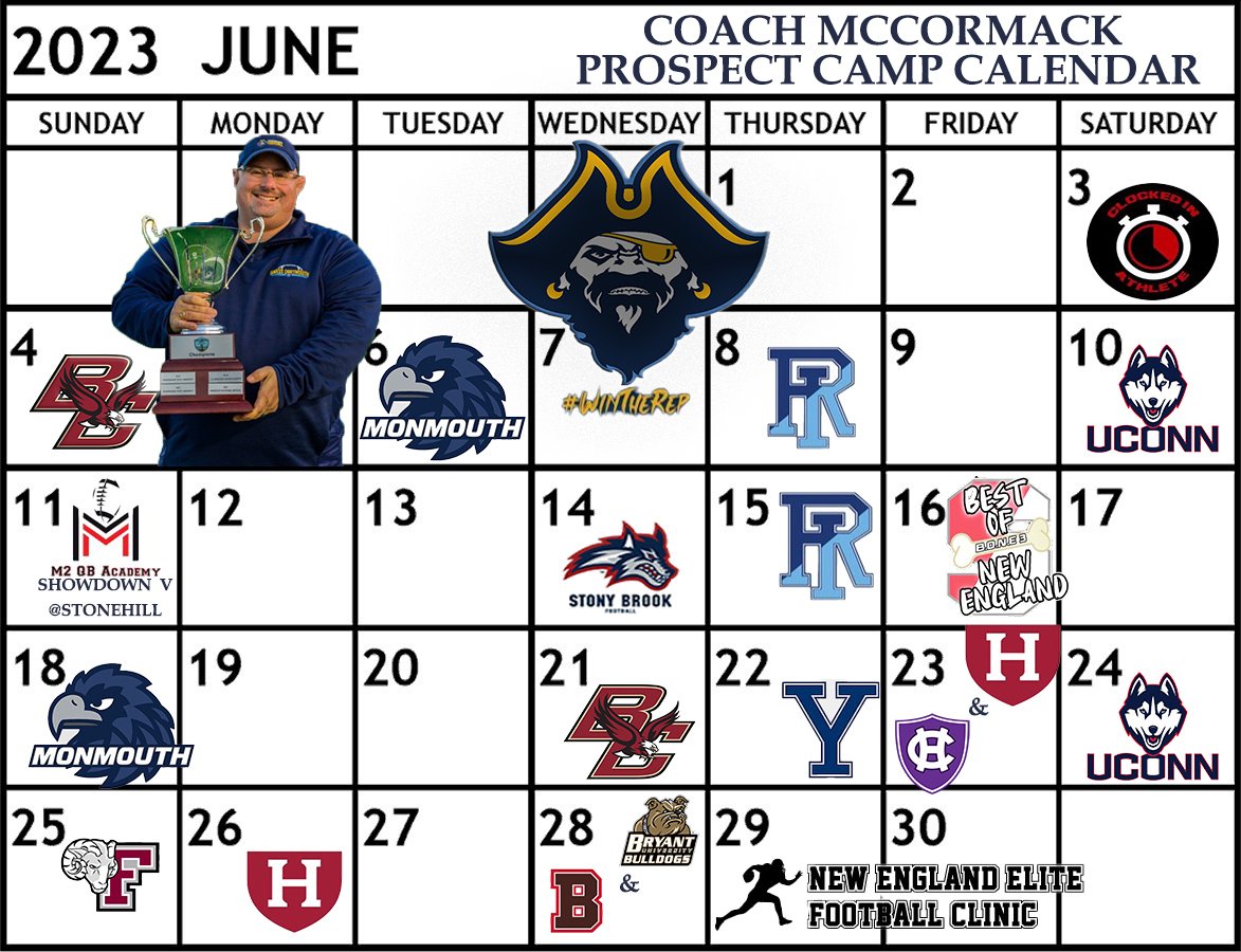 CoachRMcCormack's tweet photo. Some people drink, some people smoke, some people do drugs, some people gamble...

Well I ...Well I Do FOOTBALL...more specific Recruiting! 

My June 2023 Camp Schedule! DM Me which camps you will be at! @CorsairFootball
@UMassD 
WE WILL OUT WORK YOU
#WinTheRep #UMASSD https://t.co/CbmBePRu3q