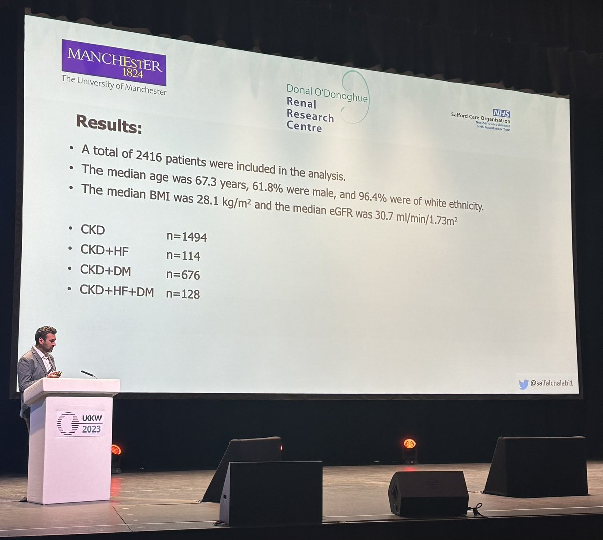 Smeeta Sinha (@smeetasinha) on Twitter photo Another one of our research fellow presenting at #UKKW23. <a href="/saifalchalabi1/">Saif Al-Chalabi</a> highlighting the effect of obesity on patients living with multiple long term conditions is complex. More research needed. Congrats on the oral presentation! <a href="/RenalSpRClub/">Renal SpR Club</a> <a href="/UKKidney/">The UK Kidney Association</a> <a href="/NCAresearchNHS/">NCA Research NHS</a> Another one of our research fellow presenting at #UKKW23. <a href="/saifalchalabi1/">Saif Al-Chalabi</a> highlighting the effect of obesity on patients living with multiple long term conditions is complex. More research needed. Congrats on the oral presentation! <a href="/RenalSpRClub/">Renal SpR Club</a> <a href="/UKKidney/">The UK Kidney Association</a> <a href="/NCAresearchNHS/">NCA Research NHS</a>