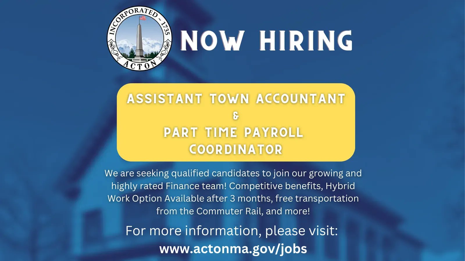 Town of Acton, MA on Twitter "Do you enjoy working with numbers? Do