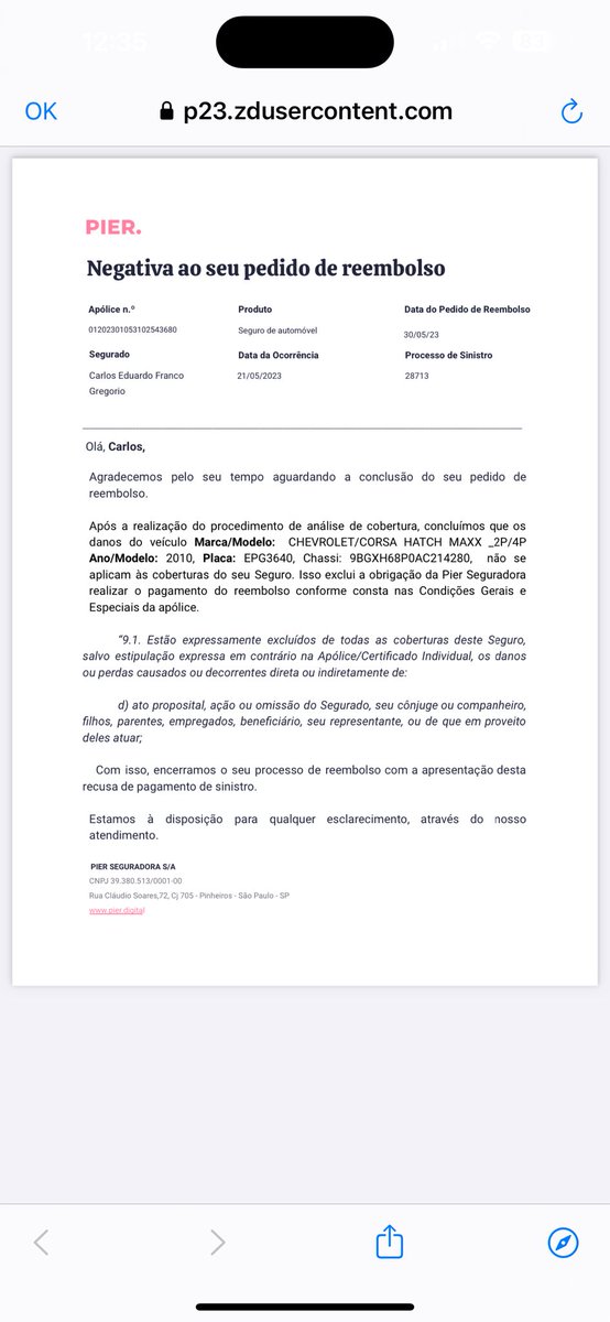 kduc4's tweet photo. É que a empresa @pierseguradora  me enganou com a conversa bonita mais não passa de mais uma enganadora segui aí a reposta que me foi dada e meu seguro é completo inclusive a TERECEIRO que é o caso,qual o motivo @pierseguradora ? https://t.co/xl6in8iHdB