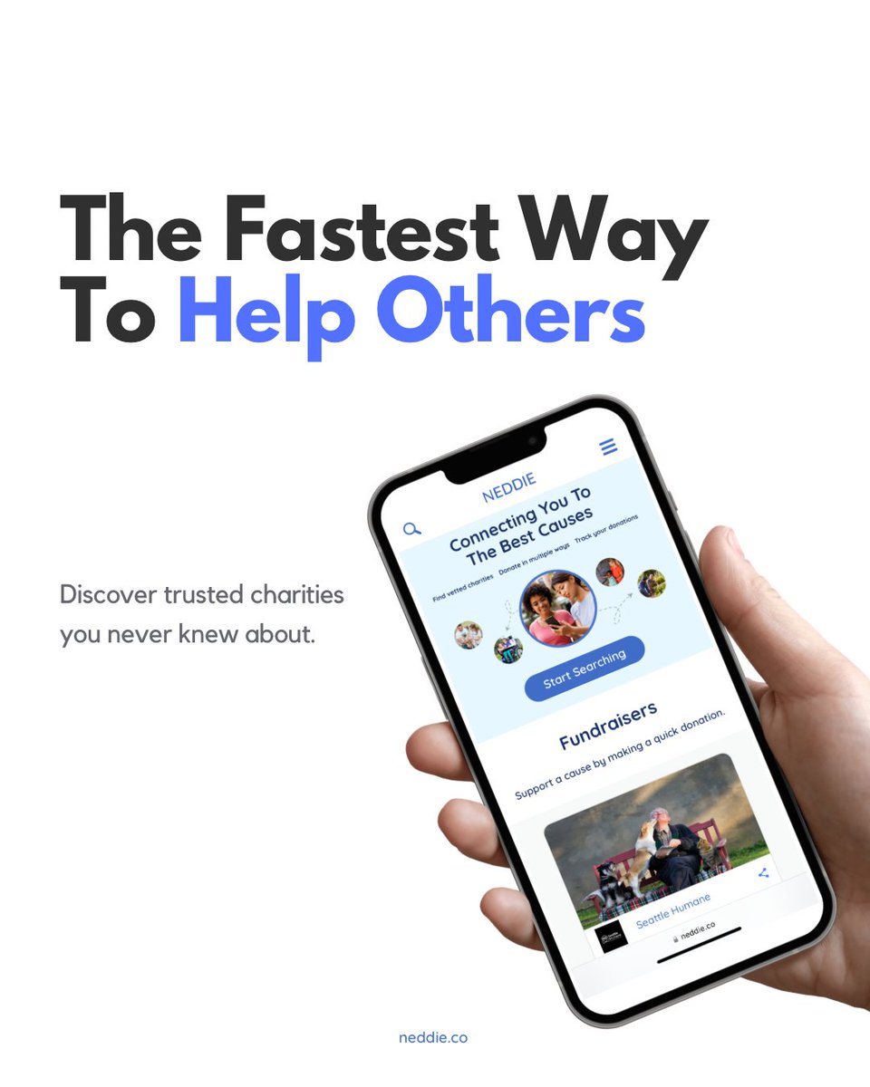 Helping others shouldn't be a hassle. Find good causes, and donate fast and safely with #NEDDIE.
.
.
#philanthropy #helpingothers #causes #nonprofit #donatingonline