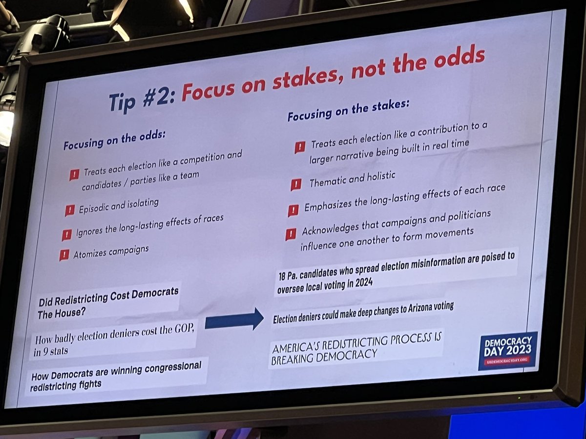 digiphile's tweet image. Explain your reporting process, says @beaformanwrites: news gathering is often opaque &amp;amp; publics don’t understand how journalism works.

Show your work! 

Rebuild trust by explaining how an outlet has established facts &amp;amp; what context is or isn’t.

#cjs2023