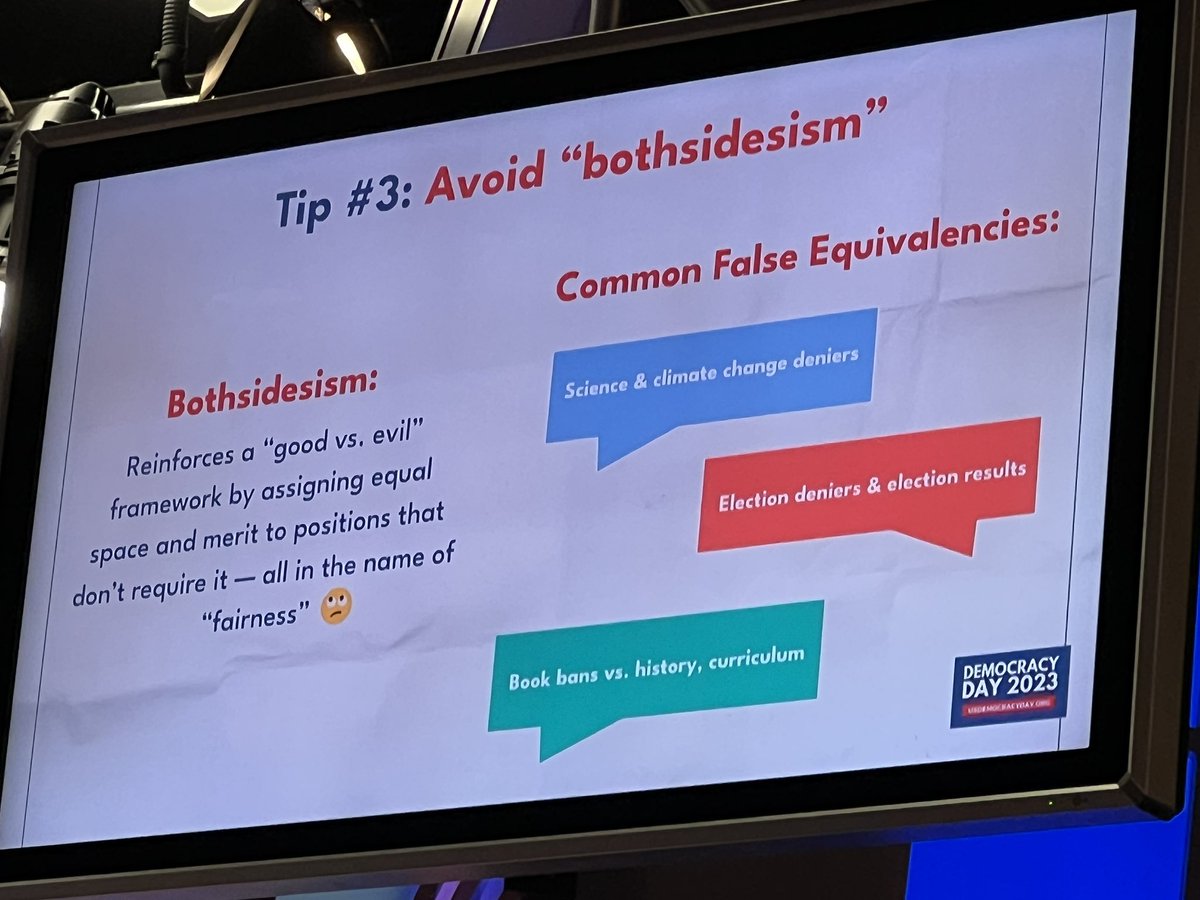 digiphile's tweet image. Explain your reporting process, says @beaformanwrites: news gathering is often opaque &amp;amp; publics don’t understand how journalism works.

Show your work! 

Rebuild trust by explaining how an outlet has established facts &amp;amp; what context is or isn’t.

#cjs2023