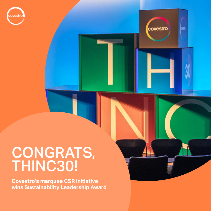 CovestroUS's tweet photo. Our @LucoreRebecca has been THINC-ing about #sustainability for the last five-plus years. Today, her brainchild, #THINC30, received the Sustainability Leadership Award for Social Responsibility and Community Engagement from @AmChemistry. Congratulations! 👏

Read more ⬇️