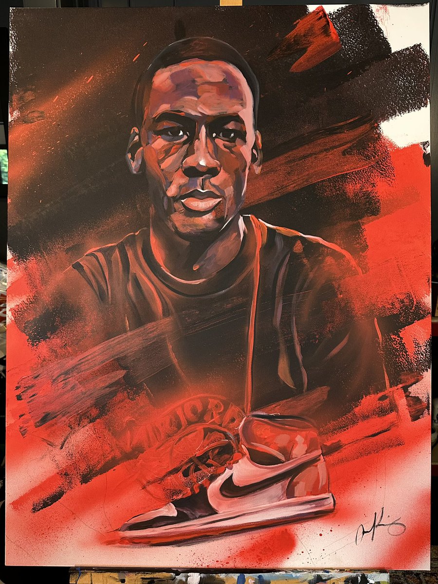 My newest #Jordan painting. 
#sneakerhead #jordan1 #Nike #jordans