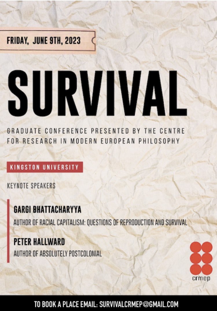 chrisjnewlove's tweet photo. This Friday! for registration and full timetable visit https://t.co/oW12ny4b3Q
@CRMEP @rphilos @KingstonUni @ksa_hub https://t.co/tSXChsF4Wo