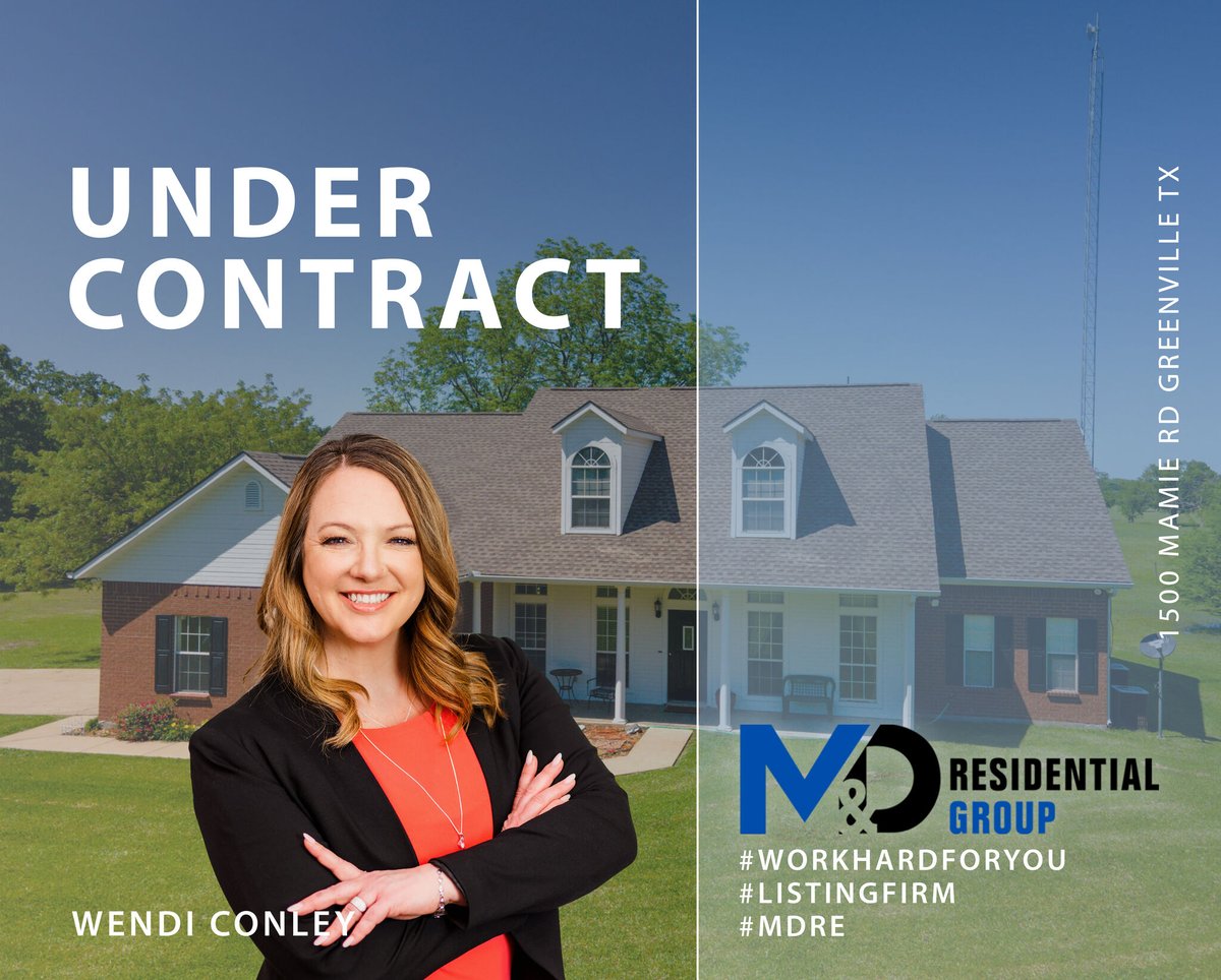 mdregroup1's tweet photo. 🏡 Under Contract By Wendi Conley
📍 Located in Greenville, Texas
Contact Wendi for your Real Estate needs ➡️ https://t.co/hQXMDteDuy
💻 https://t.co/ZC9N7DGFyg | ☎ (972) 772-6025
#WorkHardForYou #MDRE #ListingFirm https://t.co/EiUrEB8oK3
