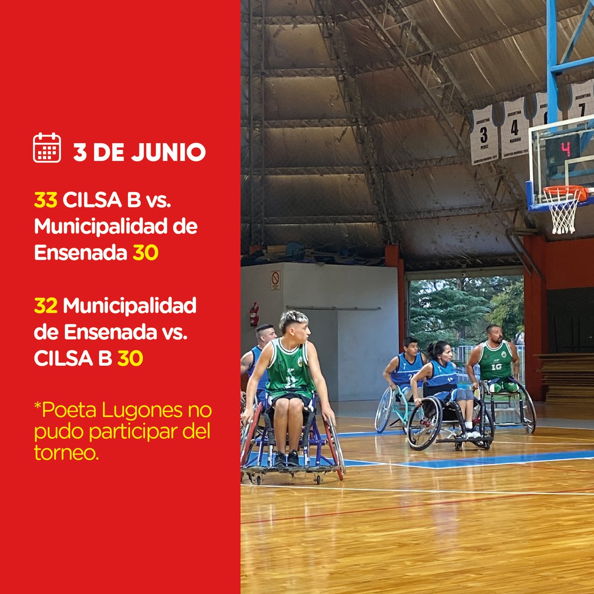 CILSAong's tweet photo. #Deportes Nuestros equipos de Segunda División de básquet sobre silla de ruedas jugaron el finde. Compartimos los resultados.
#basquetadaptado #liganacional #básquetsobresilladeruedas https://t.co/14ztZR11sB