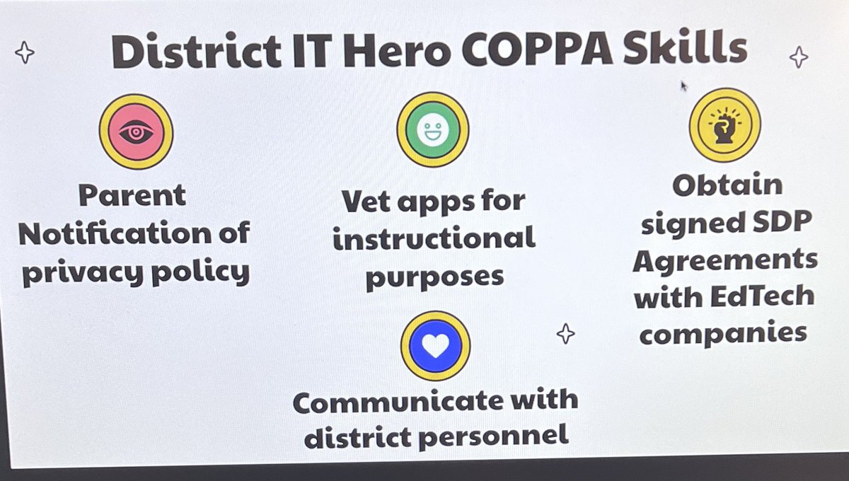 AnnKAnders's tweet photo. Joining @ISTEofficial with @LucyKirchh Student Data & Privacy in the classroom and beyond with #ISTEStandards The importance of #DTRC @wcpsmd #askbeforeyouapp @PlaneBlue https://t.co/yRb5jfdciH