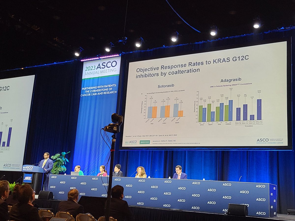 Outstanding discussion done by Dr. Joshua Sabari who dissected all data from KRASG12C plus chemo, data on JDQ443 novel inh and the biomaker analysis from CodeBreak 200. I rec to watch this presentatio again. @JSabari @IASLC @ASCO #ASCO2023 @FLASCO_ORG @FSkoulidis @KRASKickers