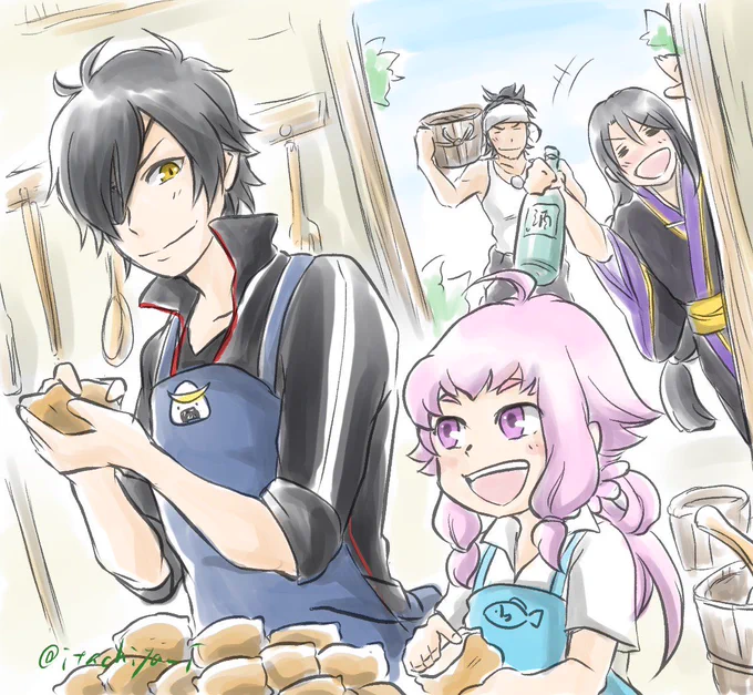 Yes!露天風呂!! そして二次創作ではあたかも実在して当然くらいの頻度で描かれ、公式スピンオフとしては無双で実装されている「厨当番」的なの自本丸に欲しいのだぞ。