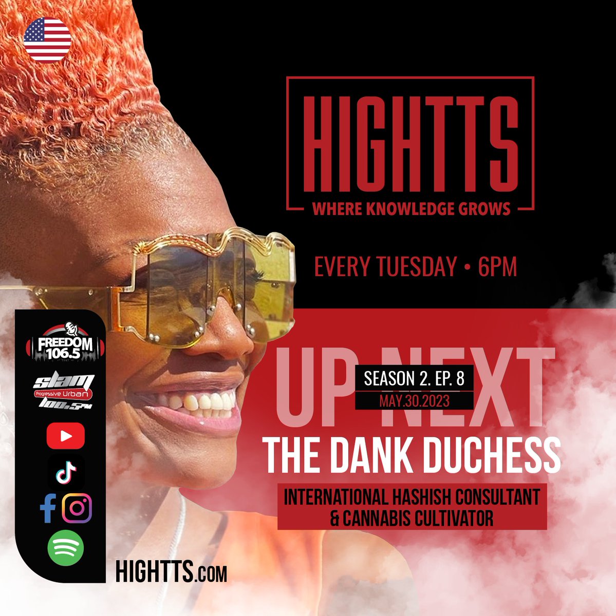 The Dank Duchess is an international Hashish Consultant, Cannabis Cultivator &amp; Public Speaker using all media to help spread cannabis and psychedelic wellness awareness globally.

She joins on Hightts this evening at 6PM to share her wealth of knowledge, here on Freedom 106.5FM.