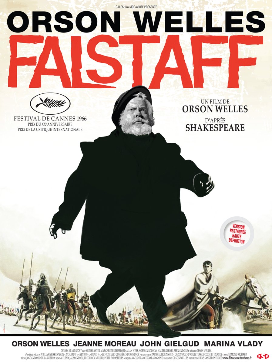 FSFdistribution's tweet image. FALSTAFF, l'ultime chef-d'œuvre d'Orson Welles, ressort au cinéma le 14 juin en version restaurée ! Le meilleur film shakespearien jamais réalisé ! Avec Orson Welles, John Gielgud et Jeanne Moreau.