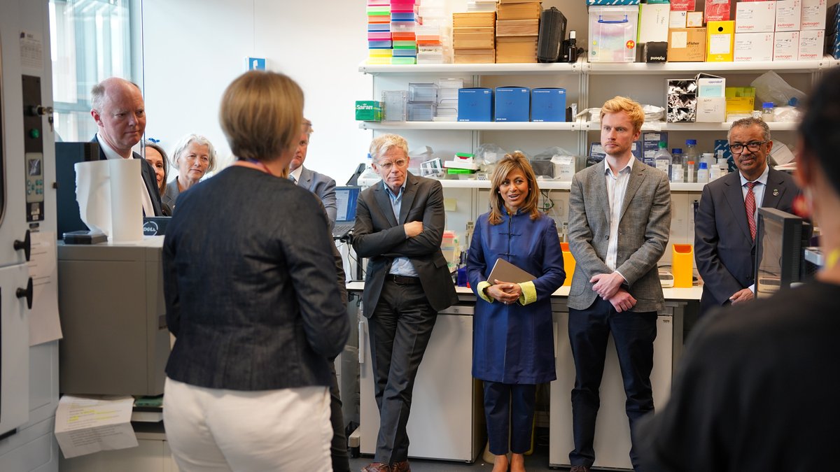 Today we welcomed <a href="/WHO/">World Health Organization (WHO)</a> DG <a href="/DrTedros/">Tedros Adhanom Ghebreyesus</a> and <a href="/CMO_England/">Professor Chris Whitty</a> Chris Whitty to discuss the work of the Worldwide Influenza Centre, based here at the Crick, plans for pandemic preparedness, and to hear from some of our scientists about their work and global research collaborations.