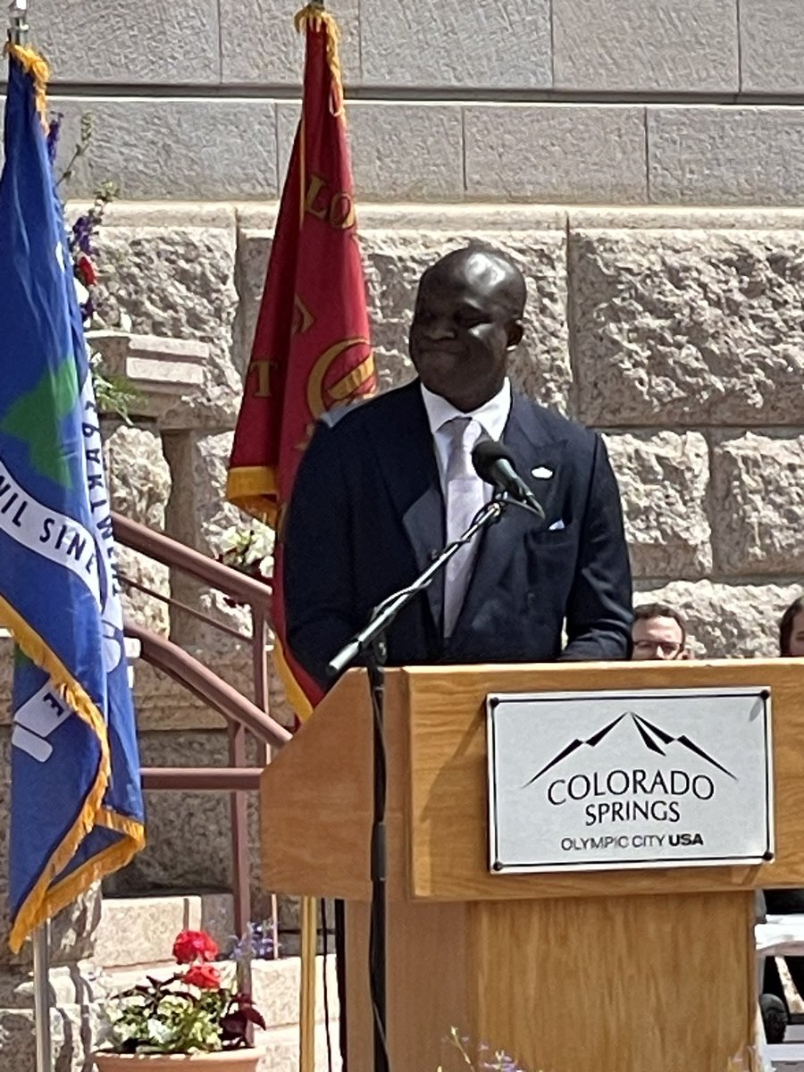 Congratulations to Mayor Yemi! The sun shone as he enlisted all citizens of Colorado Springs, “Let’s get to work!”