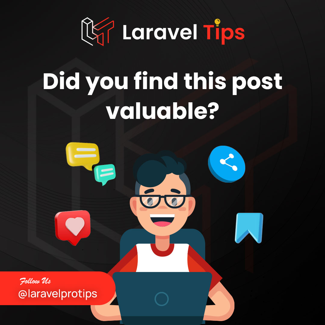 laravel_protips's tweet image. Level Up Your Laravel Skills: Unlocking the Potential of &apos;has&apos;, &apos;input&apos;, and &apos;filled&apos; Methods. Embrace these powerful techniques and become a Laravel pro! 🎯🔥
#Laravel #php #codinglife #CODE #coder #webdev #Backend #Backend #webdeveloper #Mongodb #Tips #tipsandtricks  #coding