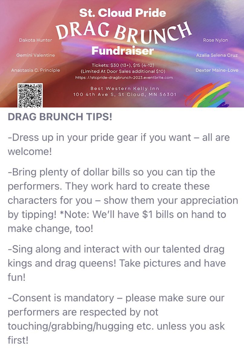 Minnesota drag brunch advertises to kids as young as 4 to bring dollar bills to tip drag queens. But we’re not allowed to call them groomers