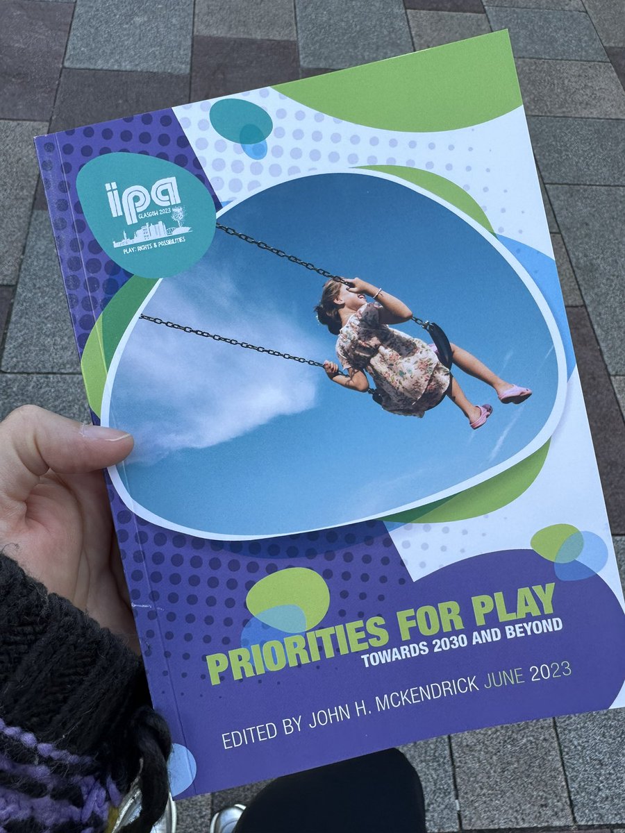 Deeply appreciated the great effort from Prof. John McKendrick and the team. I am delighted to learn from play experts all over the world and contribute my thoughts about digital play in this new publication of IPA. 
#IPAGlasgow2023