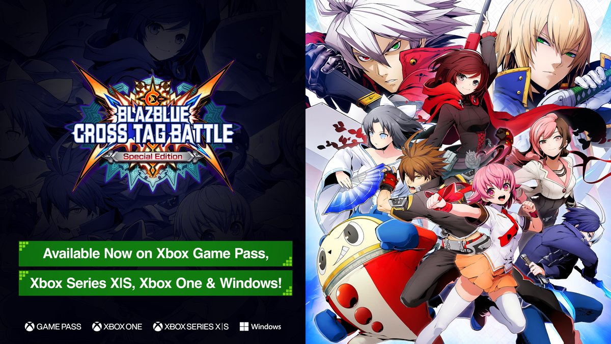 ArcSystemWorksU's tweet image. ICYMI: BLAZBLUE: CROSS TAG BATTLE SPECIAL EDITION is available on Xbox Game Pass, Xbox Series X|S, Xbox One, and Windows PC!

#BBTag