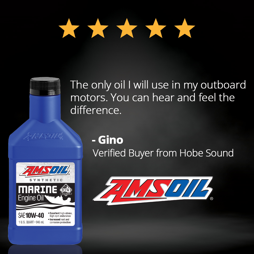 Warmer weather means boating season 🙌 

AMSOIL Synthetic Marine Engine Oil has 
✔️ Excellent high-stress, high-rpm endurance
✔️ Increased rust and corrosion protection
✔️ Perfect for hardcore anglers and boaters who demand the best protection for their marine engines