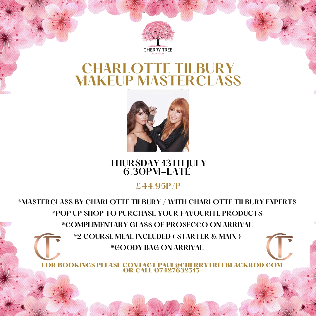 cherryblackrod's tweet image. LOVE makeup? You&apos;ll LOVE this!💄

Join us for a Charlotte Tilbury makeup masterclass at The Cherry Tree where expert makeup artists will teach you all the latest tips and tricks!

To BOOK NOW email paul@cherrytreeblackrod.com or call 07427 632515.

#makeupmasterclass