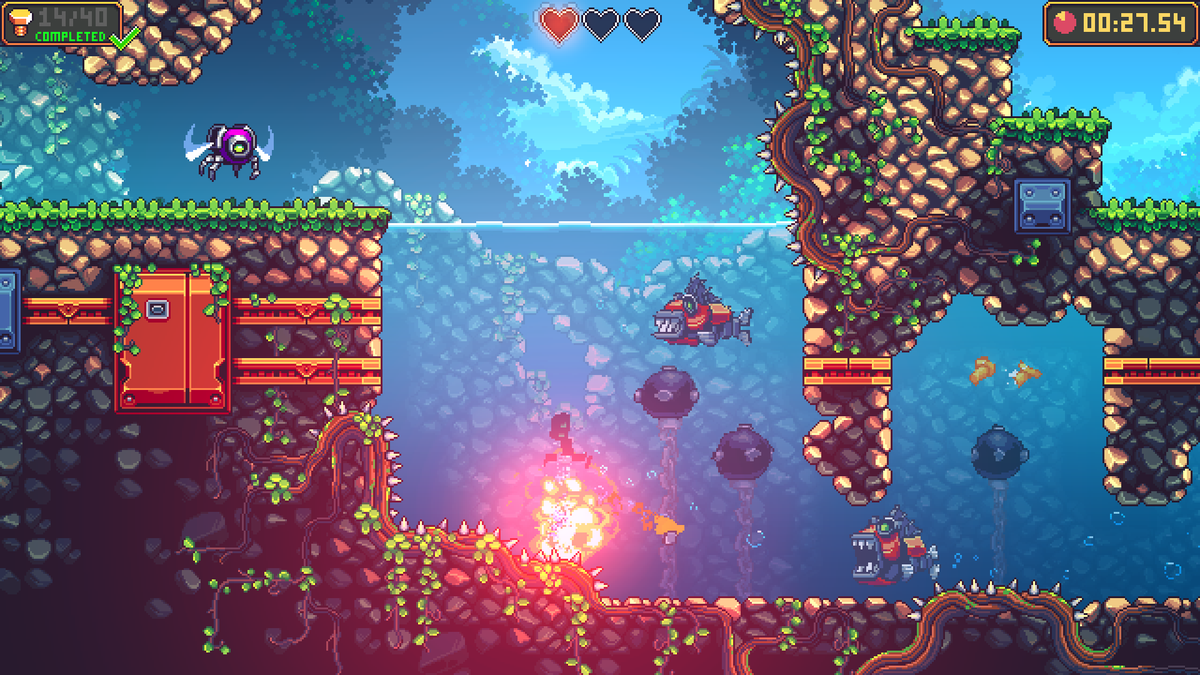 ko_dll's tweet photo. I am tweaking some jungle &amp; underwater details. And while observing what I have done, I forgot about dangerous naval mines = End of observation 💣💥

#gameshowcaseworkinprogress #pixelart #pixelartist #unity2d #madewithunity #indiegamedev #solo_dev #gamedev #indiegame #bzzzt https://t.co/PfnsDtlYPt
