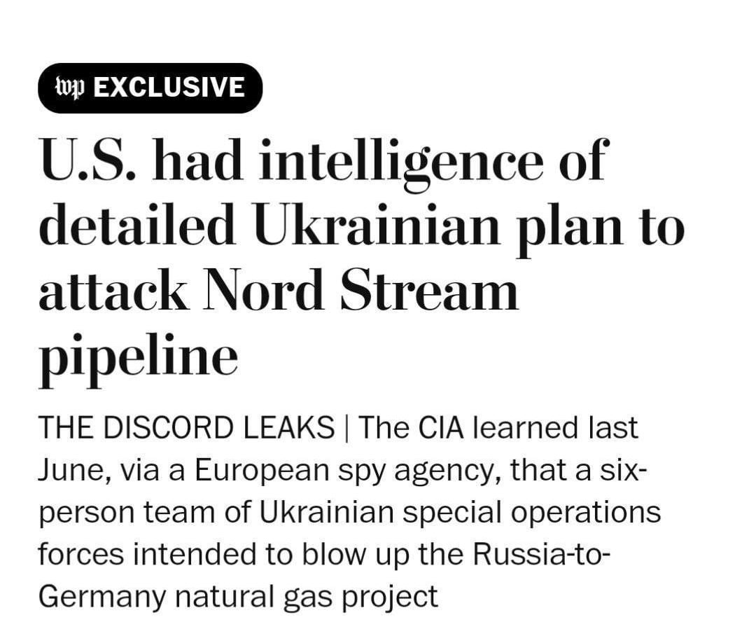 The United States knew about Ukraine's detailed plan to attack the Nord Stream gas pipeline three months before it happened, according to the Washington Post in a new edition