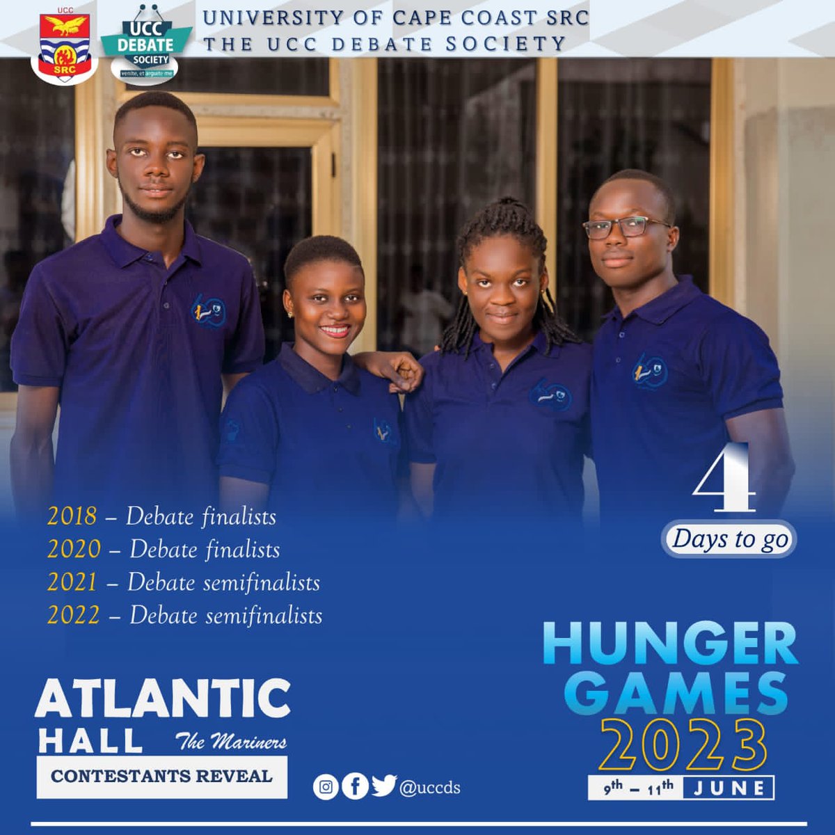uccds's tweet photo. It’s 4 days more! And we’re presenting the team from ATLANTIC HALL!
Will the Mariners make big waves🌊 at this year’s tournament, or are these waters running dry?
#golarge #bpdebate https://t.co/Ii3QfMv6OA