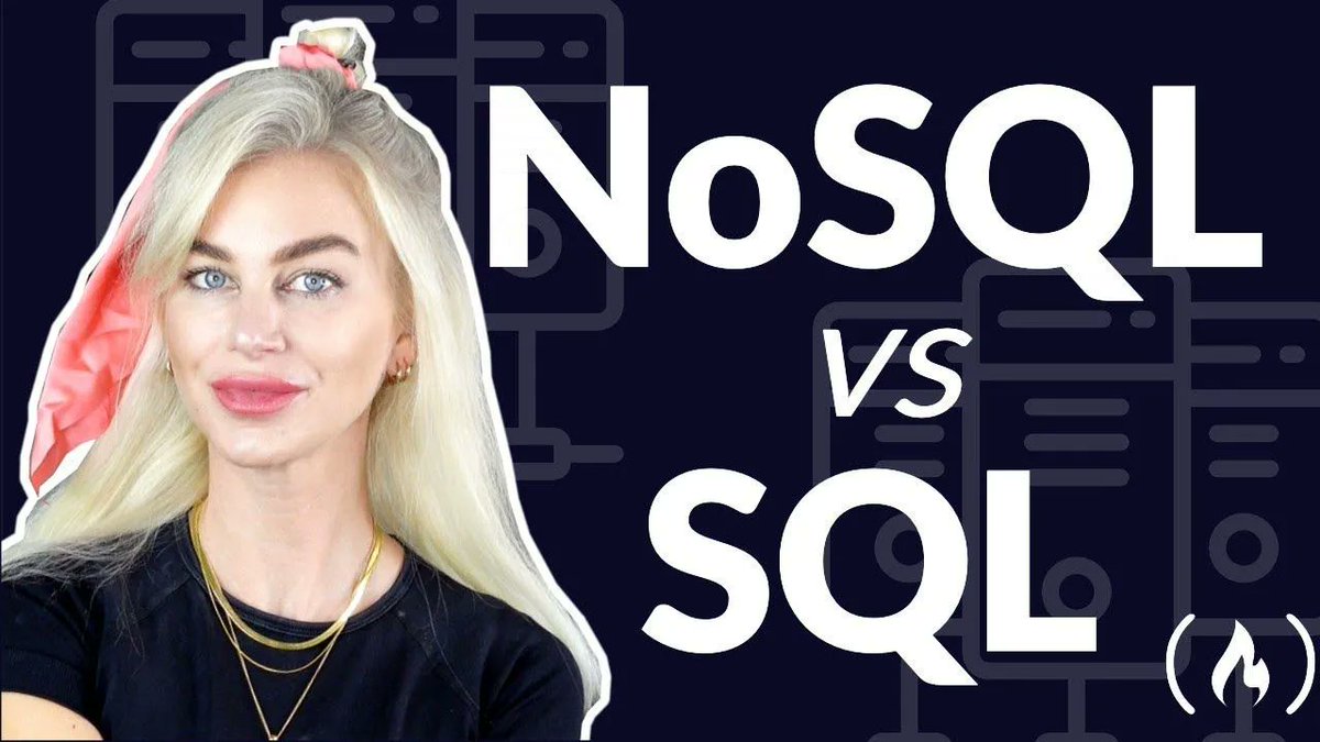 When you're getting ready to build an app/website, you'll need to decide – SQL or NoSQL database?

What's the difference? When should you use each?

In this course @ania_kubow teaches you about different types of DBs & thier use cases. Find it on freeCodeCamp's YouTube channel.