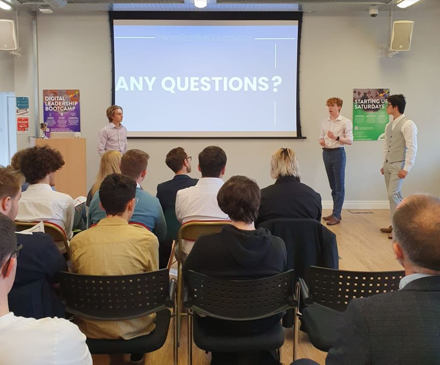 Next up is Perspiration Currency.

Their pitch is all about doing exercise to earn tokens. The tokens you earn can then be spent at local businesses that are centred around exercise, such as paying towards a gym membership.

#DigitalInnovatorsProgramme