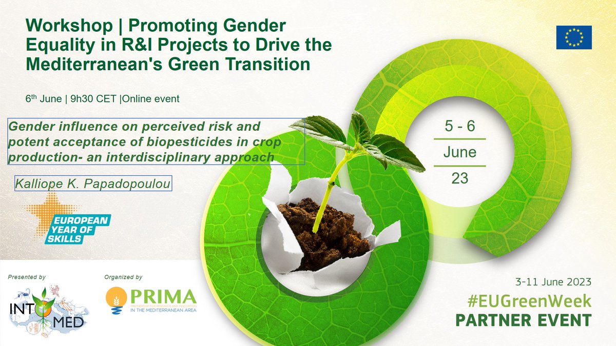 Thank you <a href="/PrimaProgram/">PRIMA Program Mediterranean Partnership 🇪🇺</a> for inviting us to contribute INTOMED's approaches to a thought-provoking and highly informative event on strategies, tools and good practices in "Promoting gender equality in R&amp;I  to drive the Mediterranean’s Green Transition" #EUGreenWeek <a href="/PopyPapad/">Popy Papadopoulou</a>