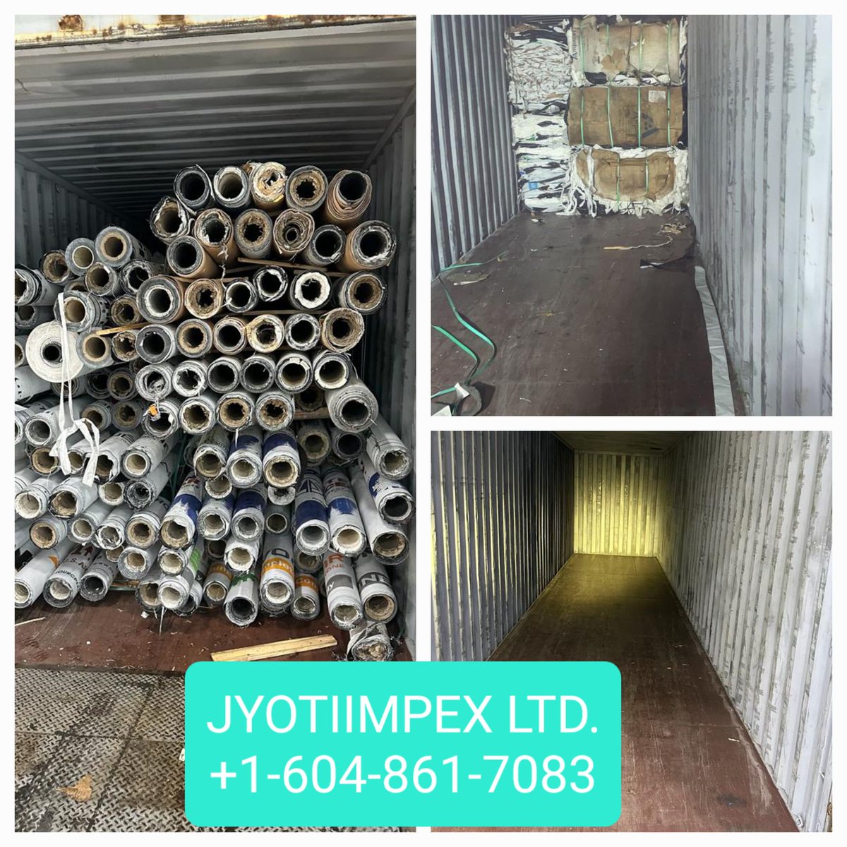 Exported 2 container from Canada 🇨🇦 to India 🇮🇳 #ppsheet #bells #pprolls #hdpe #canada #india #jyotiimpexltd #scrape #plasticwaste