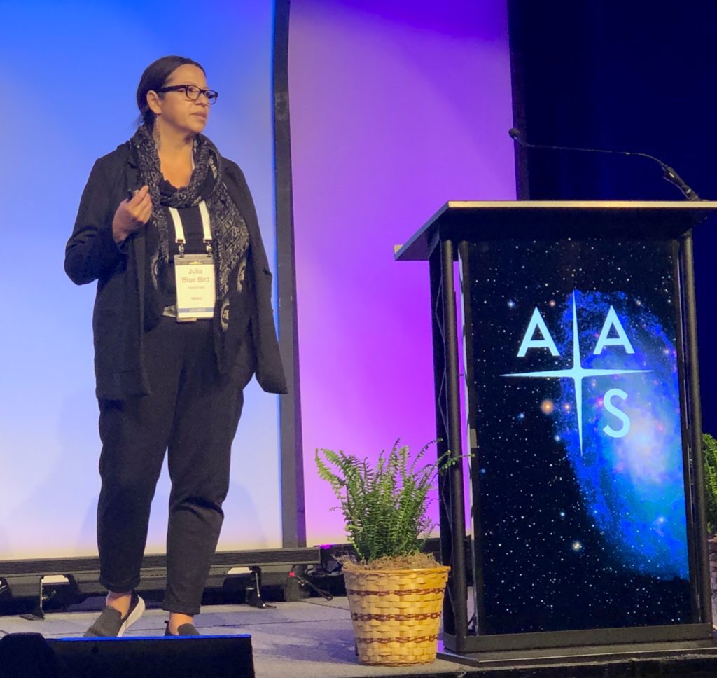 STUNNING HI data presented by Julia Blue Bird at #AAS242 alongside deeply frustrating RFI wiping out galaxies and blocking our view of the universe.