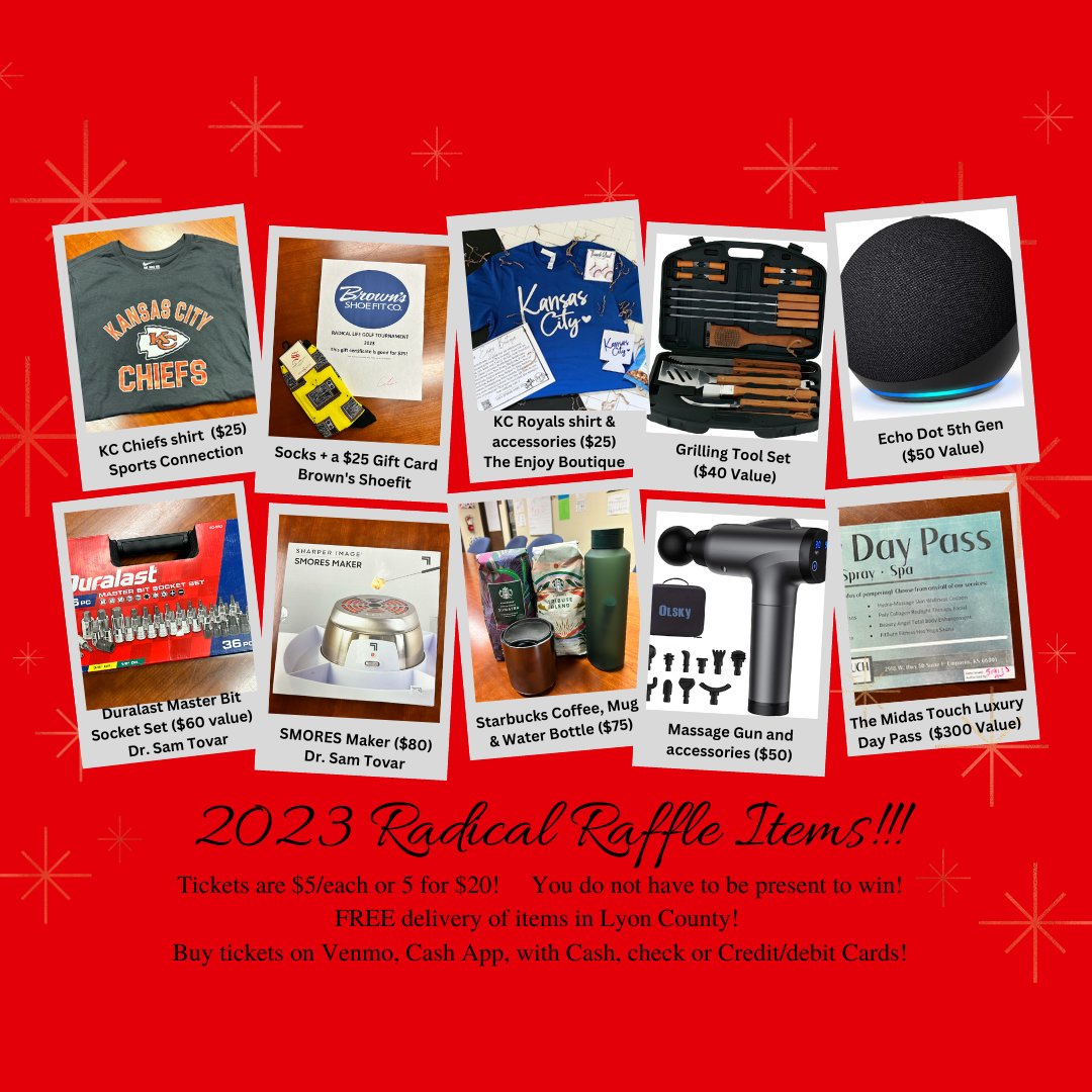 Radical_Life_CC's tweet photo. Here's just a sneak peek at SOME of our AWESOME Raffle items- check back this week to see what else we add!
Raffle Tickets are ON SALE NOW!!!
#dosomethingradical and purchase yours today!!
Check out the items and purchase tickets online here: https://t.co/KD3wRuDAoC https://t.co/JK8uQYSiIG