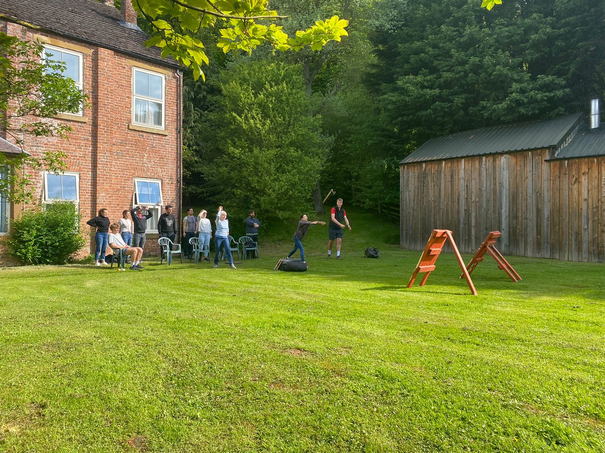 This group of Doctors had a great time at Cote Ghyll Mill on a training retreat, which also included axe throwing!  We offer fantastic accommodation for groups between 16-61 people. Perfect for recreational groups, walkers, cyclists &amp; more!
Find out more:
coteghyll.com/mill/group-acc…