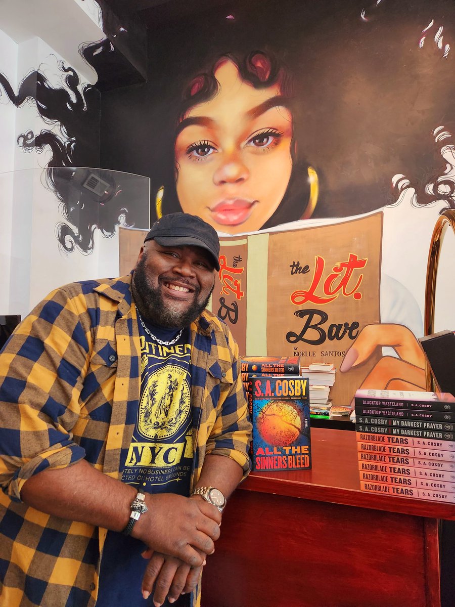 S.A.Cosby (@blacklionking73) on Twitter photo Signing books at <a href="/thelitbar/">The Lit. Bar</a> , a wonderful black owned bookstore in the boogie down Bronx. Signing books at <a href="/thelitbar/">The Lit. Bar</a> , a wonderful black owned bookstore in the boogie down Bronx.