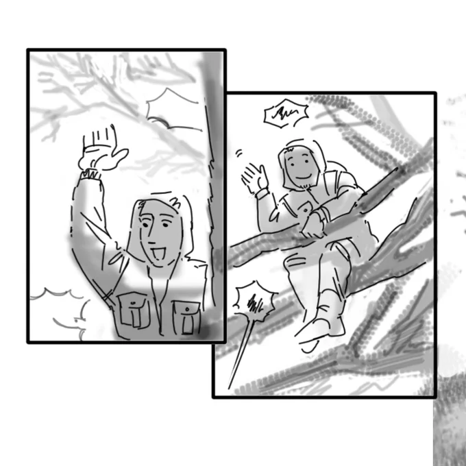 Working on a very short comic (1 page)  Have a mishka and anton
