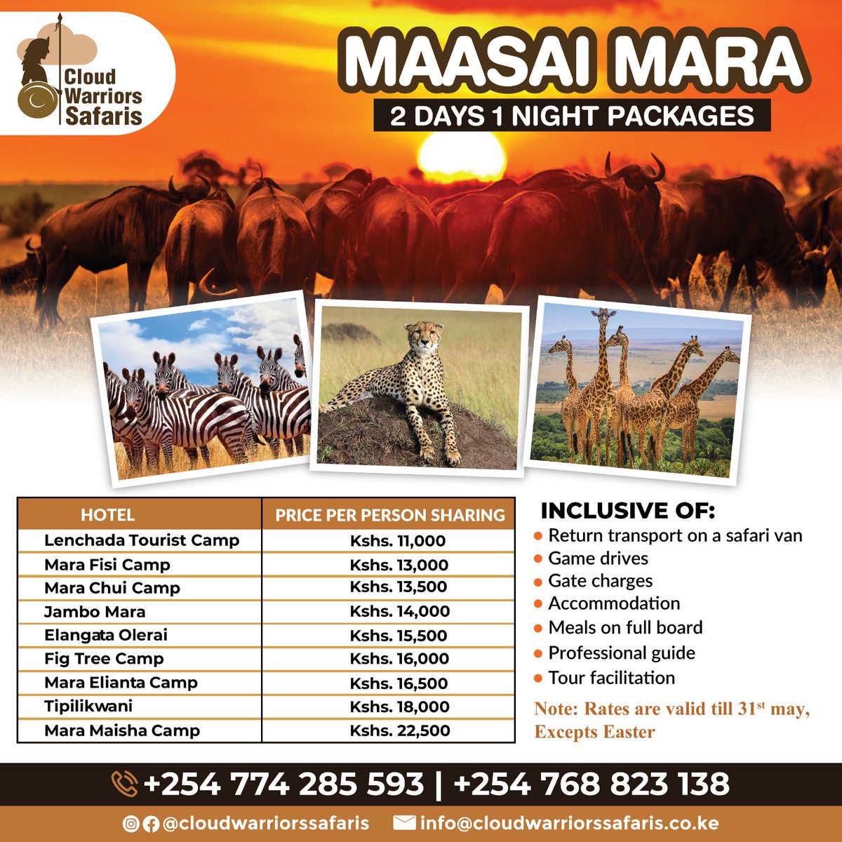 Let's go enjoy ourselves in Maasai mara together courtesy of @cloud_safaris Don't miss out!!!
Contact 0774285593/0768823138 
#cloudsafaris Greenwood
KUCCPS Placement Diogo Costa
Antony #KufileNiRahisi 
Shakahola forest