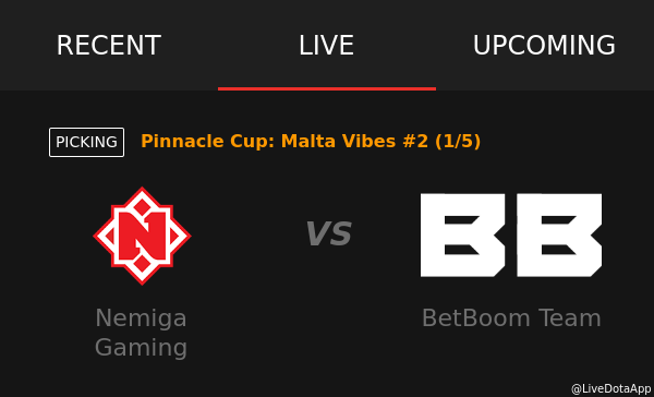 #PinnacleCup:MaltaVibes#2

Game 1/5
Nemiga Gaming -vs- BetBoom Team