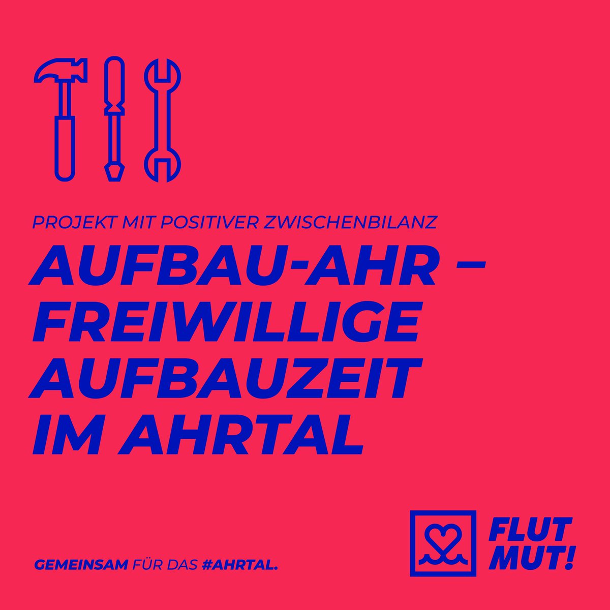 Ein Erfolg für das Projekt “Aufbau Ahr - Freiwillige Aufbauzeit im Ahrtal”: Seit März 2022 haben 24 Teilnehmende rund 50 Praktika in den unterschiedlichsten Handwerksbetrieben absolviert. Sie sind Teil des Handwerkerteams auf Deutschlands größter Wiederaufbaustelle. #goodnews